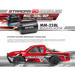 MAVERICK STRADA RED SC 1/10 RTR BRUSHLESS SHORT COURSE - MAVERICK 12625