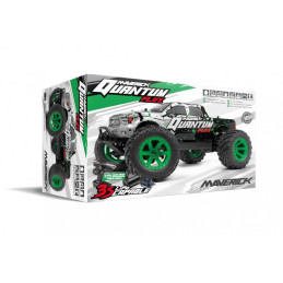 MONSTER TRUCK QUANTUM MT FLUX GRIS/ VERDE BRUSHLESS ELECTRICO 80A 4W ESCALA 1/10 - MAVERICK 150203