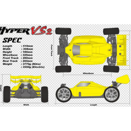 COCHE HYPER VS2 NITRO BUGGY .21 1/8 CON CARROCERIA AMARILLA VS2N-C21Y