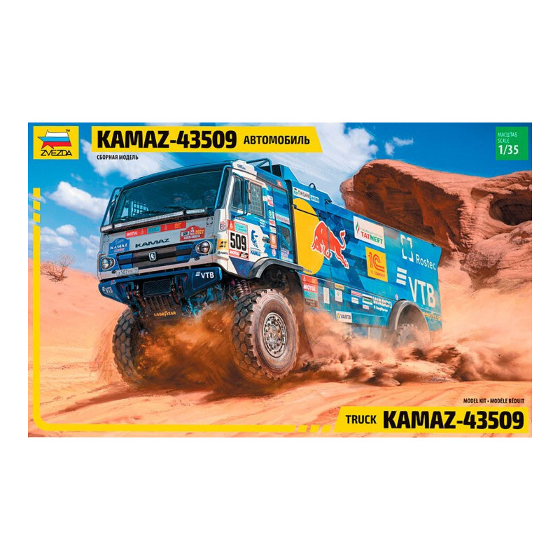 CAMION KAMAZ-43509 CARRERAS -Escala 1/35- Zvezda 3657