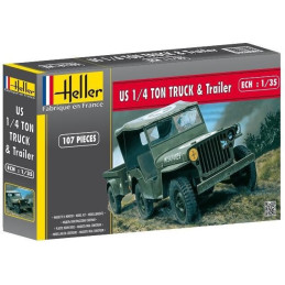 JEEP WILLYS Y REMOLQUE - Heller 81105