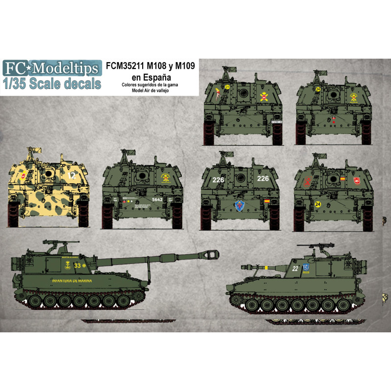 CALCAS M-108 / 109  ESPAÑOLES 1/35 - FC Modeltips C35211