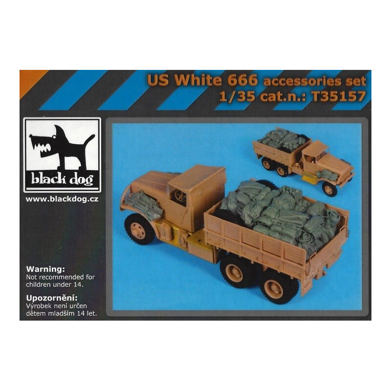 SET ACCESORIOS CAMION WHITE 666 -1/35- BLACK DOG T35157