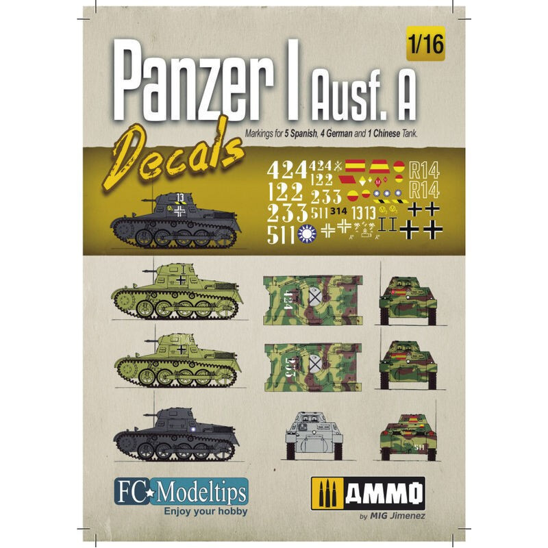 CALCAS PANZER I Ausf. A -1/16- FC Modeltips 16202