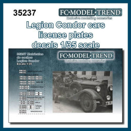 CALCAS MATRICULAS COCHES LEGION CONDOR -Escala 1/35- FC Modeltrend 35237