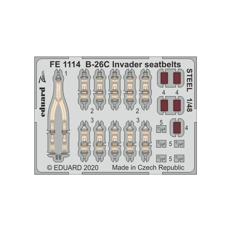 FOTOGRABADO B-26 INVADER CINTURONES -Escala 1/48- Eduard FE1114