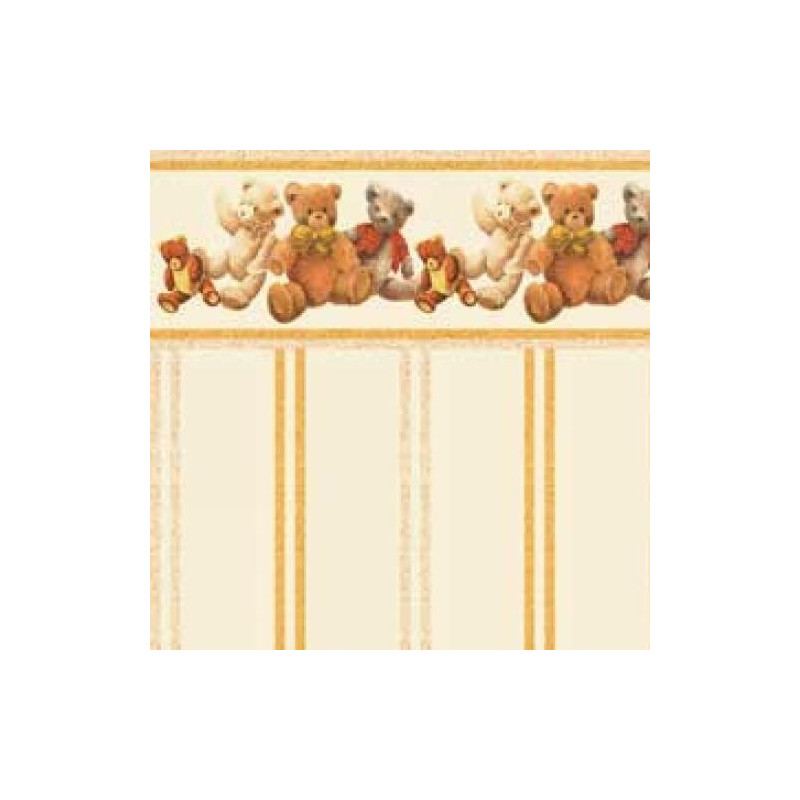 PAPEL PARED INFANTIL OCRE ESTAMPADOS OSOS (300 x 470 mm)