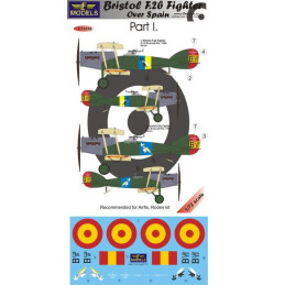 SET CALCAS BRISTOL F.2B FIGHTER Parte I (España) -Escala 1/72- LF Model  C72256