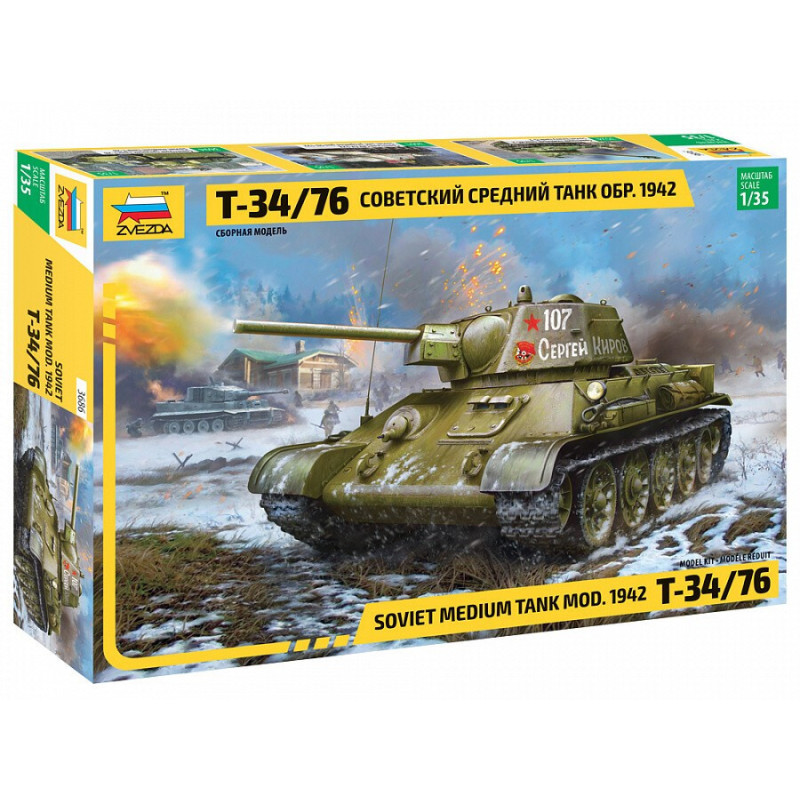 CARRO DE COMBATE T-34/76 Mod. 1942 -Escala 1/35- Zvezda 3686