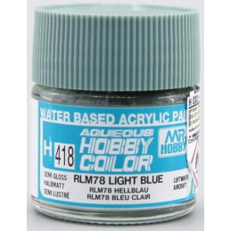 PINTURA AQUEOUS AZUL CLARO SATINADO RLM78 (10 ml) - Mr Color / Gunze Sangyo H-418