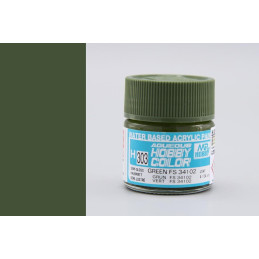 PINTURA AQUEOUS VERDE SATINADO FS 34102 (10 ml) - Mr Color / Gunze Sangyo H-303