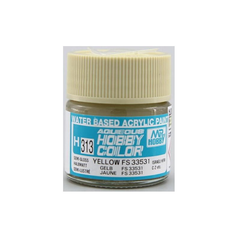 PINTURA AQUEOUS AMARILLO SATINADO FS 33531 (10 ml) - Mr Color / Gunze Sangyo H-313