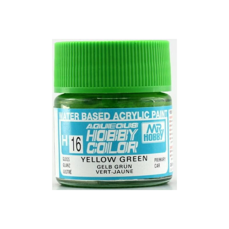 PINTURA AQUEOUS VERDE AMARILLENTO BRILLANTE (10 ml) - Mr Color / Gunze Sangyo H-16