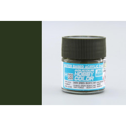 PINTURA AQUEOUS VERDE OSCURO BS381C / 641 SATINADO (10 ml) - Mr Color / Gunze Sangyo H-330