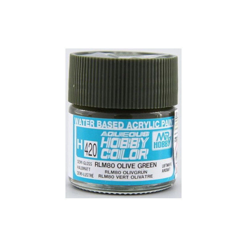 PINTURA AQUEOUS VERDE OLIVA SATINADO RLM80 (10 ml) - Mr Color / Gunze Sangyo H-420