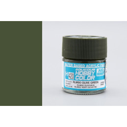 PINTURA AQUEOUS VERDE OLIVA SATINADO RLM80 (10 ml) - Mr Color / Gunze Sangyo H-420