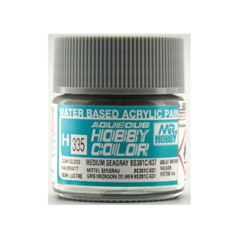 PINTURA AQUEOUS MEDIUM SEAGREY BS381C / 637 (10 ml) Mr Color / Gunze Sangyo H-335