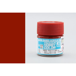 PINTURA AQUEOUS ROJO FS 11136 BRILLANTE (10 ml) - Mr Color / Gunze Sangyo H-327