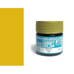 PINTURA AQUEOUS ORO METALIZADO (10 ml) - Mr Color / Gunze Sangyo H-009