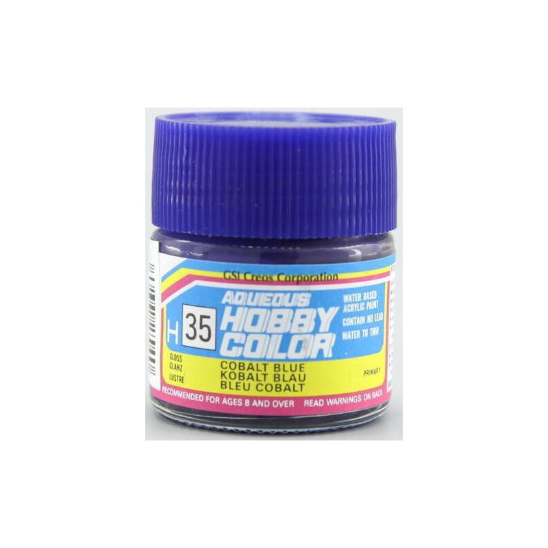 PINTURA AQUEOUS AZUL COBALTO BRILLANTE (10 ml) - Mr Color / Gunze Sangyo H-035