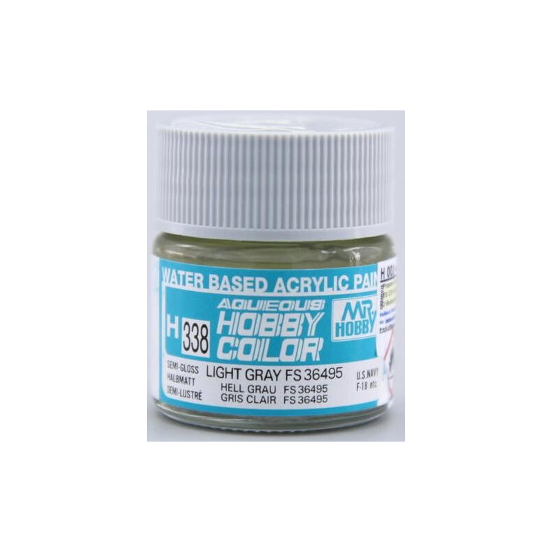 PINTURA AQUEOUS LIGT GREY FS 36495  SATINADO (10 ml) - Mr Color / Gunze Sangyo H-338