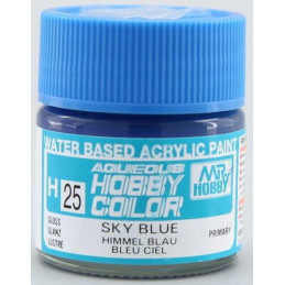 PINTURA AQUEOUS AZUL CIELO BRILLANTE (10 ml) - Mr Color / Gunze Sangyo H-25