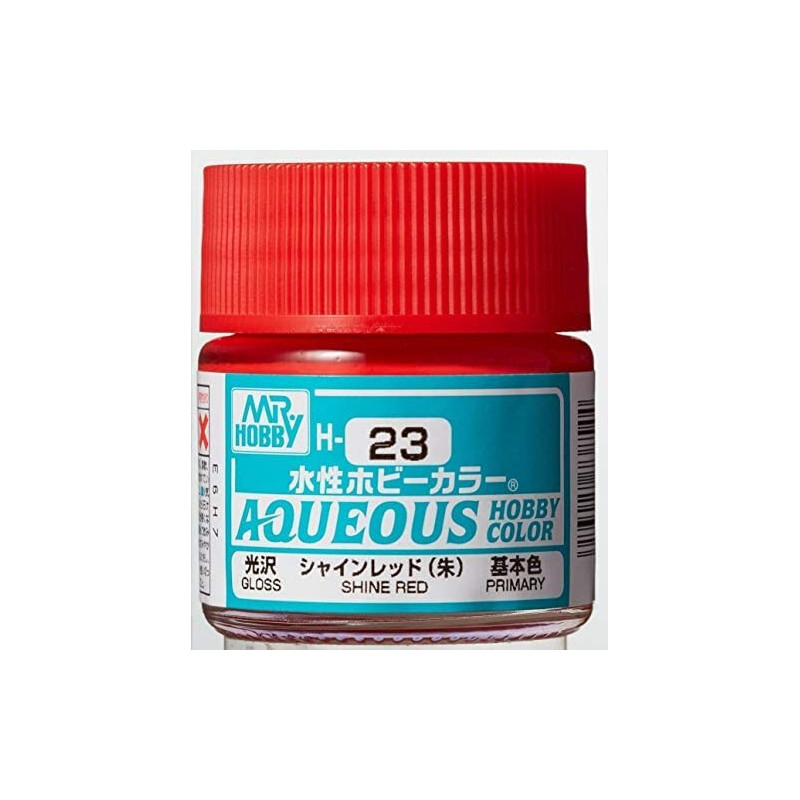 PINTURA AQUEOUS ROJO VIVO BRILLANTE (10 ml) - Mr Color / Gunze Sangyo H-23