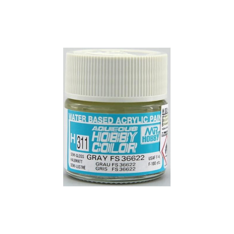 PINTURA AQUEOUS GRIS SATINADO FS 36622 (10 ml) - Mr Color / Gunze Sangyo H-311