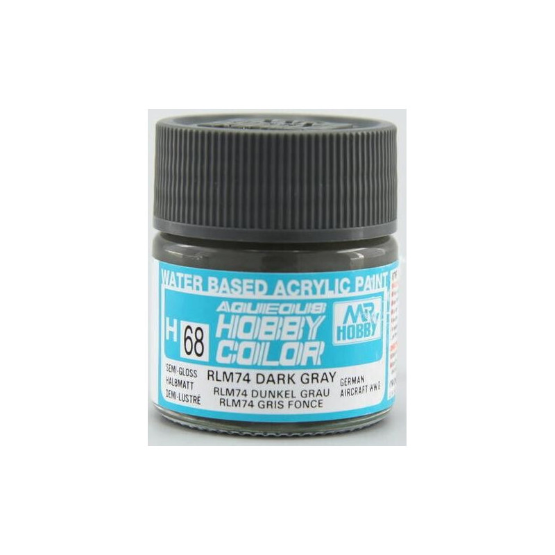 PINTURA AQUEOUS GRIS OSCURO RLM 74 SATINADO (10 ml) - Mr Color / Gunze Sangyo H-068