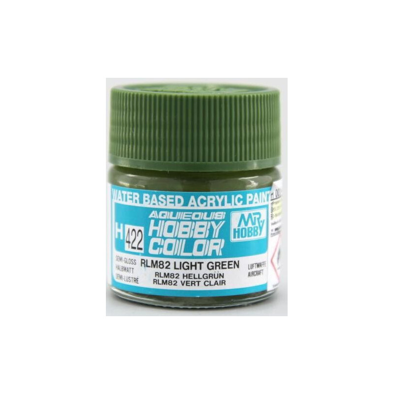 PINTURA AQUEOUS VERDE CLARO SATINADO RLM82 (10 ml) - Mr Color / Gunze Sangyo H-422