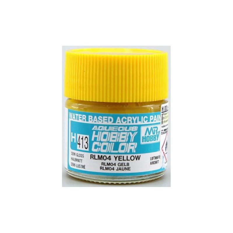 PINTURA AQUEOUS AMARILLO SATINADO RLM04 (10 ml) - Mr Color / Gunze Sangyo H-413