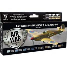 AIR WAR: R.A.F. COLORS DESERT SCHEME & M.T.O. 1940 - 45 (8 colores)