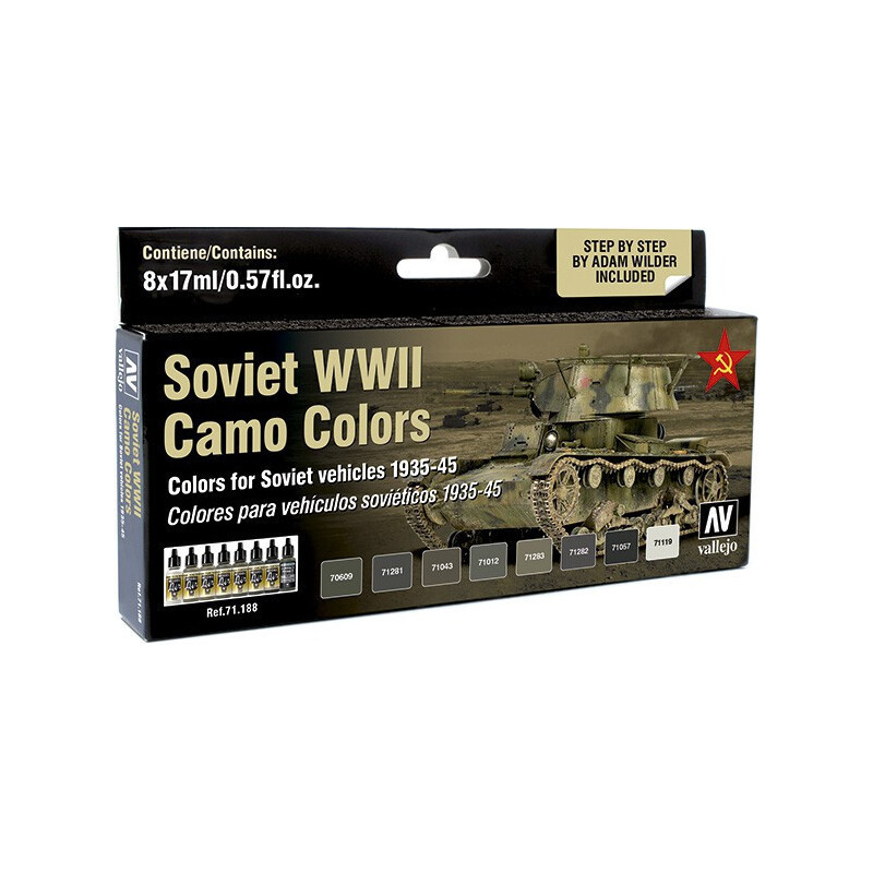 MODEL AIR SET: SOVIET WWII CAMO COLORS (8 BOTES 17ML)- ACRILICOS VALLEJO 71188