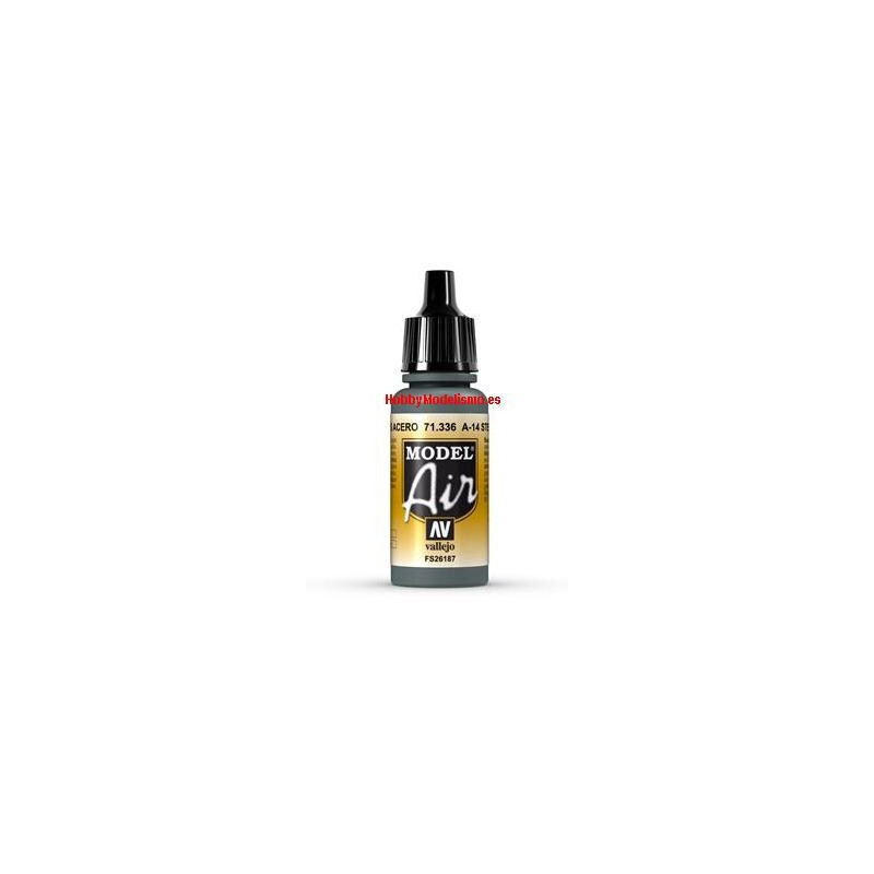 PINTURA ACRILICA GRIS ACERO A-14 (17 ml) - Vallejo 71336