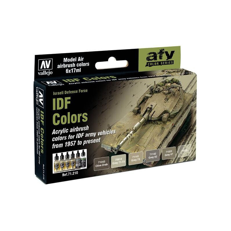 MODEL AIR SET: IDF COLORS  (6 BOTES 17ML) - ACRILICOS VALLEJO 71210