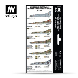 MODEL AIR SET: SOVIET-RUSSIAN AF MIG-23 FLOGGER COLORS (8 BOTES 17ML) - ACRILICOS VALLEJO 71606