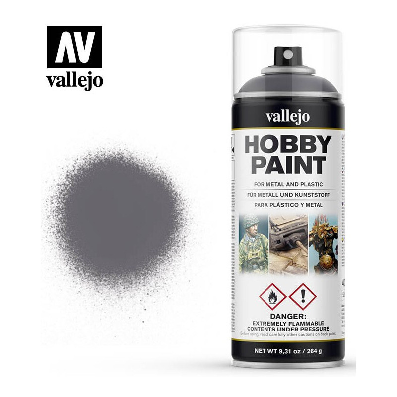 SPRAY HOBBY PAINT GRIS METALIZADO 400ml  ACRILICOS VALLEJO 28031