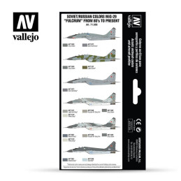 MODEL AIR SET: SOVIET-RUSSIAN AF MIG-29 FULCRUM COLORS (8 BOTES 17ML) - ACRILICOS VALLEJO 71605