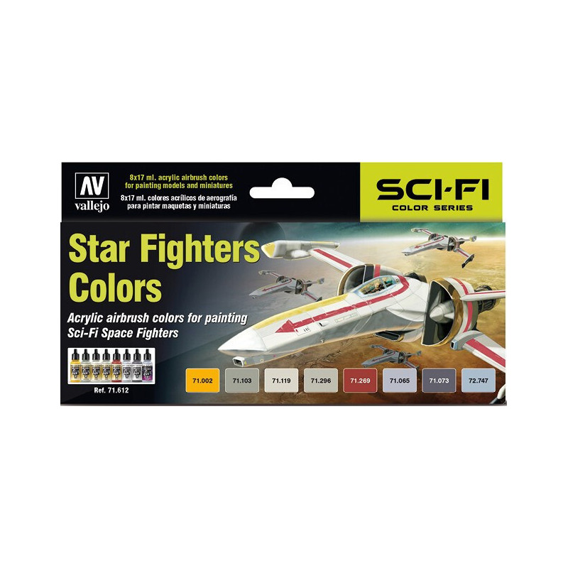 MODEL AIR SET: STAR FIGHTHER COLORS (8 BOTES 17ML) - ACRILICOS VALLEJO 71612