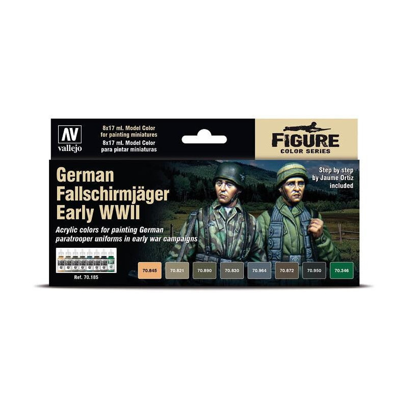 SET COLORES FALLSCHIRMJAGER EARLY -8 botes- Acrylicos Vallejo 70185