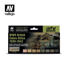 SET COLORES BRITISH COLORS AFRICA 1939-1943 -8 botes- Acrylicos Vallejo 71622