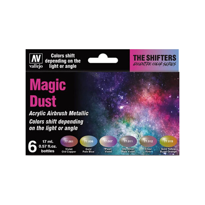 SET 6 COLORES MAGIC DUST - ECCENTRIC METALIC COLOR SERIES VALLEJO 77090