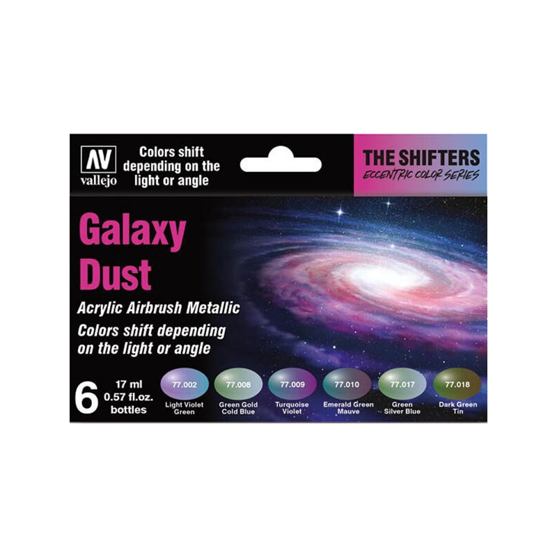 SET 6 COLORES GALAXY DUST - ECCENTRIC METALIC COLOR SERIES VALLEJO 77092