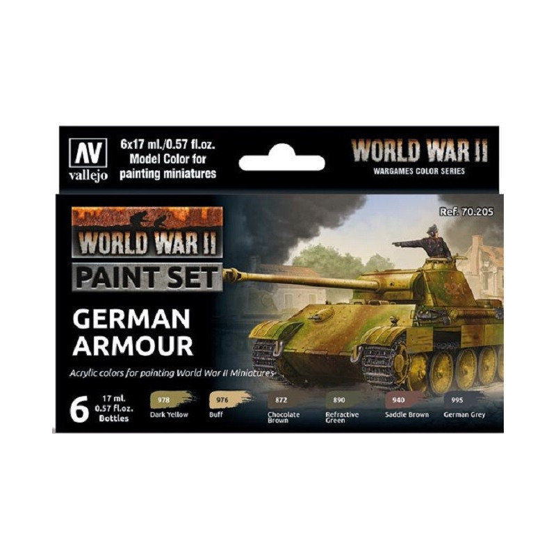 MODEL COLOR SET WWII GERMAN ARMOUR (6 BOTES 17ml)