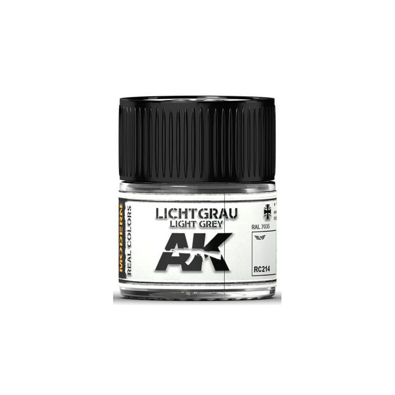 PINTURA REAL COLORS LIGHT GREY RAL7035 (10 ml) - AK Interactive RC214