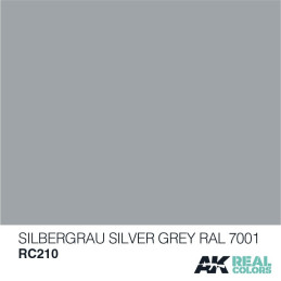 PINTURA REAL COLORS SILVER GREY RAL7001 (10 ml) - AK Interactive RC210