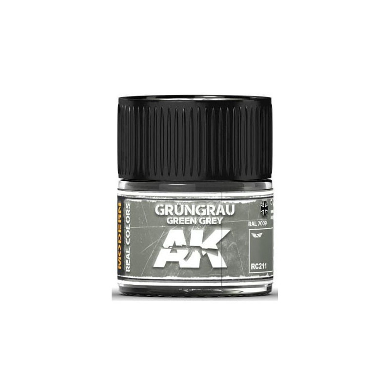 PINTURA REAL COLORS GREEN GREY RAL7009 (10 ml) - AK Interactive RC211