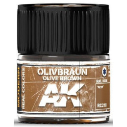 PINTURA REAL COLORS OLIVE BROWN RAL8008 (10 ml) - AK Interactive RC218