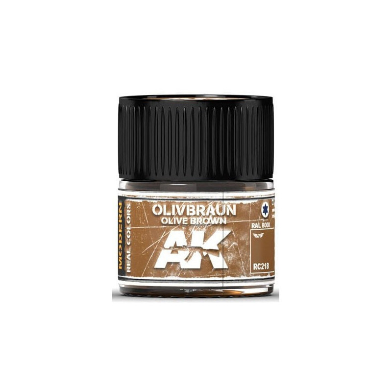 PINTURA REAL COLORS OLIVE BROWN RAL8008 (10 ml) - AK Interactive RC218