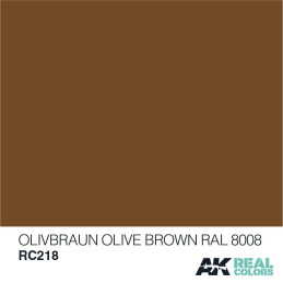 PINTURA REAL COLORS OLIVE BROWN RAL8008 (10 ml) - AK Interactive RC218